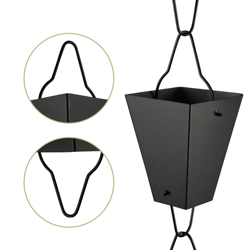 TE DEUM Square Link Rain Chain, 8.5 Feet Length, 3.7inch