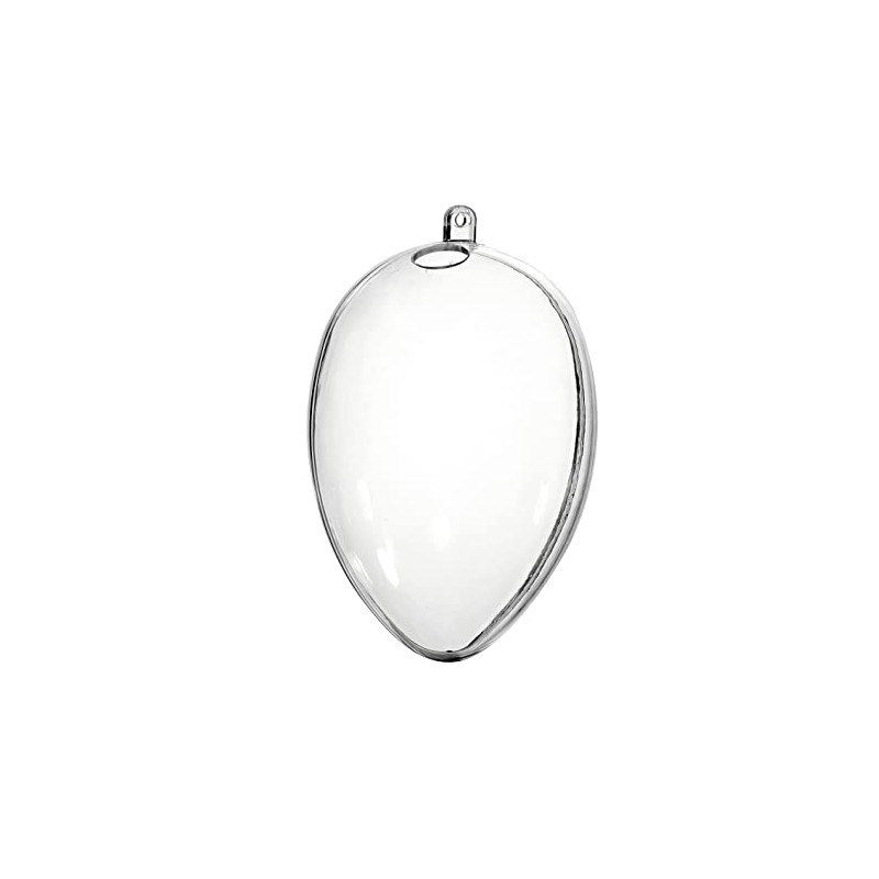1 acrylic egg 12 cm transparent separable with eyelet and