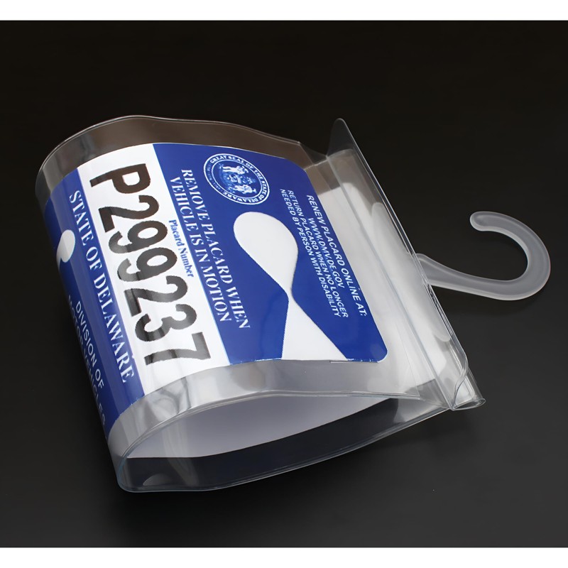 2x JacobsParts Hanging Parking Permit Plastic Holder, Ultra Clear, Rear