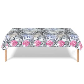 Girouette 90s 80s 70s Disco Fiesta de cumpleaños manteles, Bola de Discoteca Fiesta manteles Impermeables