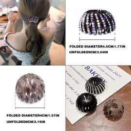 4 Stück Haarspangen Crystal Haarclips, Vintage Vogelnest Haarklammern, Versenkbare Haarschlaufen Haargreifer Haar Accessoire Haarschmuck für Mädchen und Damen