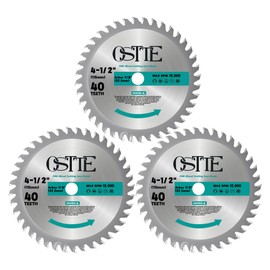 OSTTE 4-1/2 Inch Circular Saw Blade 40T, 7/8 Inch Arbor, Alternate Top Bevel Saw Blades for Cutting Wood, 3 Pack