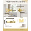 KNOBWELL 5 Pack Brushed Gold Door Lever for Closet Hallway,