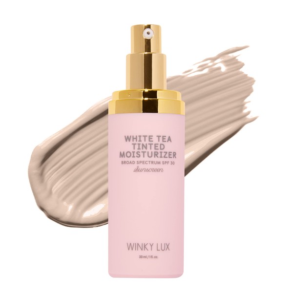 Winky Lux White Tea Tinted Moisturizer SPF 30 Sunscreen, Tinted Moisturizer for Face with SPF, Makeup SPF 30 Face Moisturizer with Vitamin E, Fair