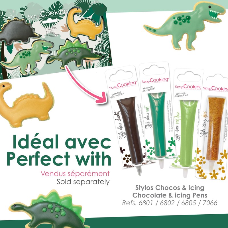 4 x Dino Cookie Cutters