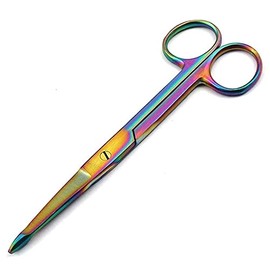 AAPROTOOLS Multi Titanium Color Rainbow Knowles Bandage Scissors 5 1/2" Straight Stainless Steel A+ Quality