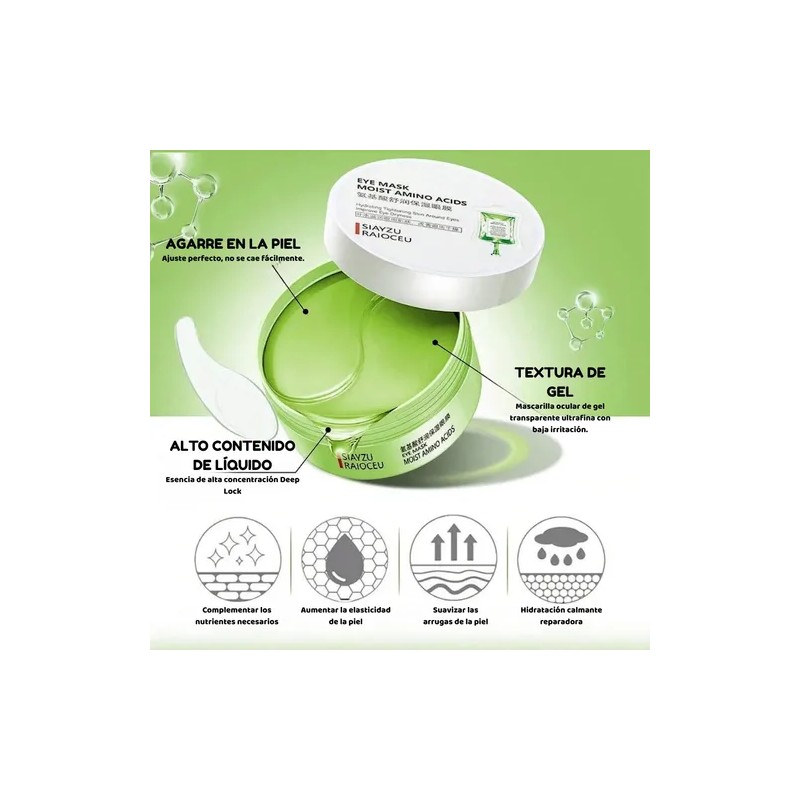 2 Tarro 60 Parches Hidrogel Ojos Colageno Hidratante Ácido