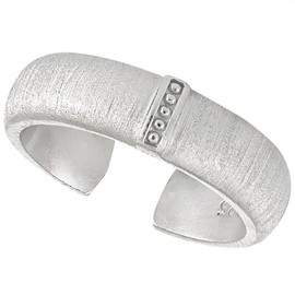 NicoWerk SRI1111 Women's Ring 925 Silver Adjustable 925 Silver Brushed Matte Band Ring