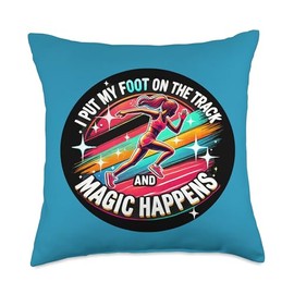 Track And Field Athlete Sports Long Jump Sprints Marathon Throw Pillow