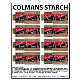 MyTinyWorld Dolls House Miniature Sheet of 8 Colmans Starch Boxes