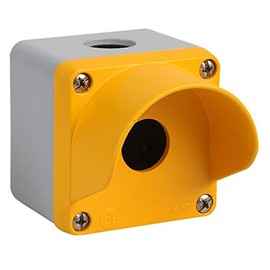 Shrouded Control Station, YLW, 1 Hole, IP Rating IP65, No. of Positions 1 Position, Switch Case Metal, No. of Positions 1Ways, Control Station Switches
