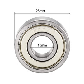 sourcing map Deep Groove Ball Bearings Double Shielded Chrome Bearing 10 x 26 x 8 mm 6000ZZ Pack of 5