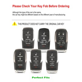 YONUFI for Ram Key Fob Cover Leather Remote Case Full Protector Compatible with Dodge Ram 1500 2500 3500 4500 5500 2019-2026 with Keychain (Black)