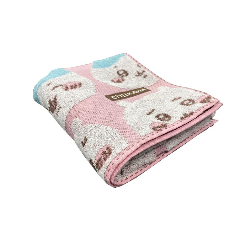Marushin 0775018000 Face Towel, Chiwa, Line-up, Characters 100% Cotton, Antibacterial,