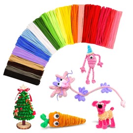 VZF Pipe Cleaners Craft Supplies,300PCS Pipe Cleaners Bulk for Art and Craft Projects Creative DIY Easter Decorations Wall Art,Multi-Color Chenille Stems Easter Basket Stuffers for Teens,Kids Toys
