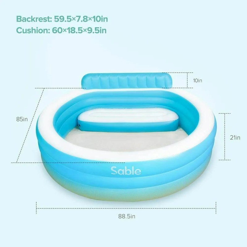 Sable Garden Inflatable Swimming Pool for Kids & Family with