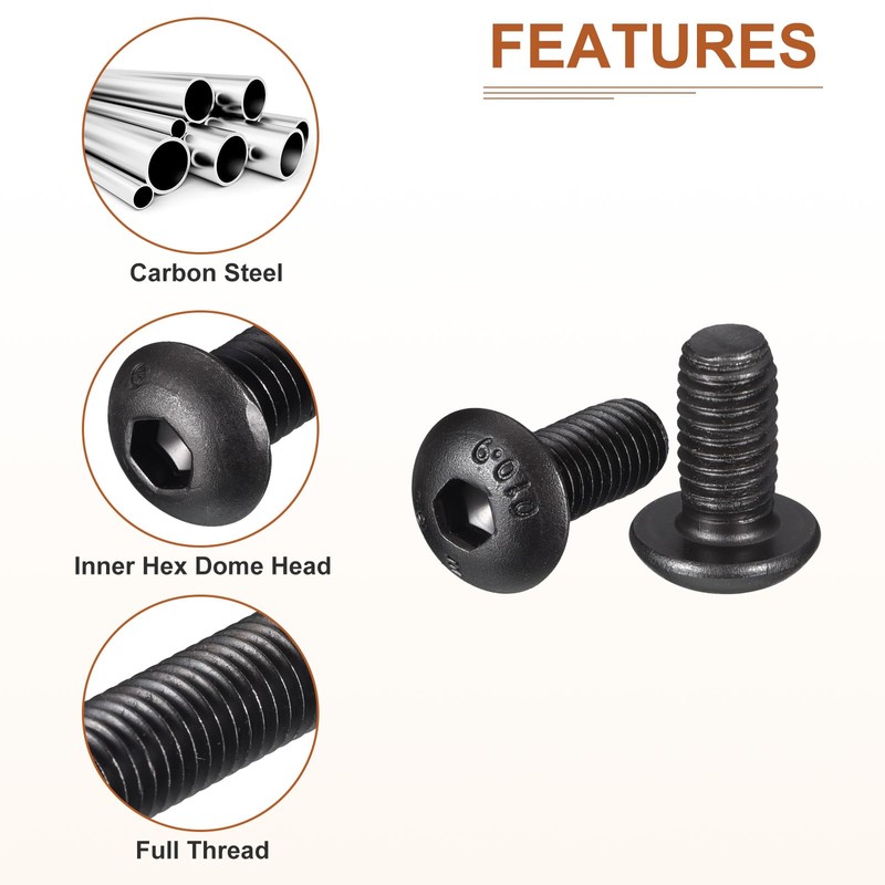 DTGN M5-0.8x10mm Button Head Socket Cap Screws - 100Pack -