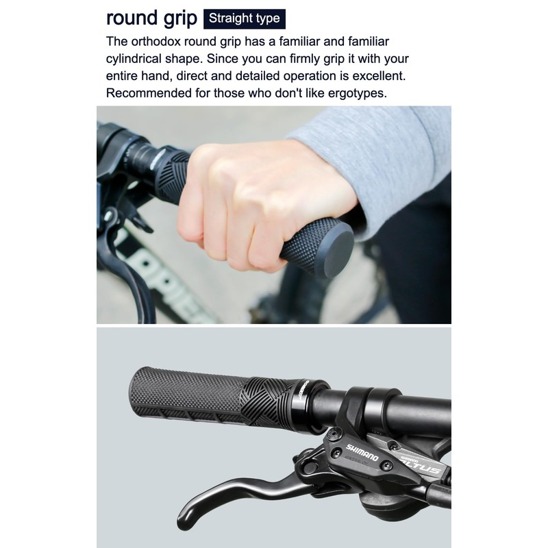 GORIX Bike Handle Bar Grips Handlebar Non-Sticky Straight Round Cylindrical