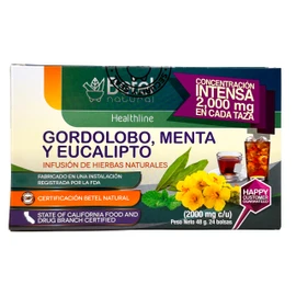Betel Natural Premium Gordolobo, Menta y Eucalipto Te Delicioso para El Tiempo de Frio - 2 Grams - 24 Tea Bags