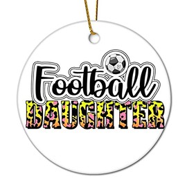 DOREENABE Football Daughter Christmas Ornament, Football Lover Gift, Sports Xmas Tree Decorations, Holiday Stocking Stuffer, Funny Sports Player Ornament, Christmas Sports Fan Gift, 3-Inch