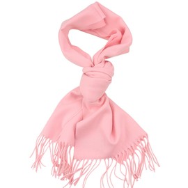 D&Y Unisex Classic Softer Than Cashmere Plain Fringe End Scarf, Pink