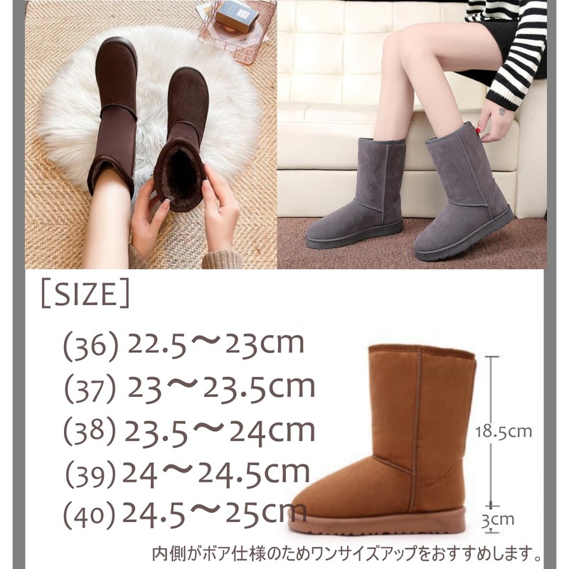 Andrei Women's Boots Shearling Thick Sole 2-Way Fold Boa Fleece