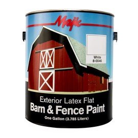Majic Paints 8-0046-1 Latex Flat Barn & Fence Paint, 1-Gallon, White