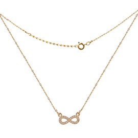 Leah Zircon Dainty Infinity Necklace | Lightweight Adjustable 18K Gold Plated Chain with Locket | Pendant For Women | Minimalist