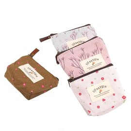 Pack of 4 Small Cosmetic Bags, Portable Toiletry Bag, Coin Bag, Multifunctional Makeup Bag, Portable Toiletry Bag for Women, 17 x 11.5 x 4 cm, Pink, Wrap