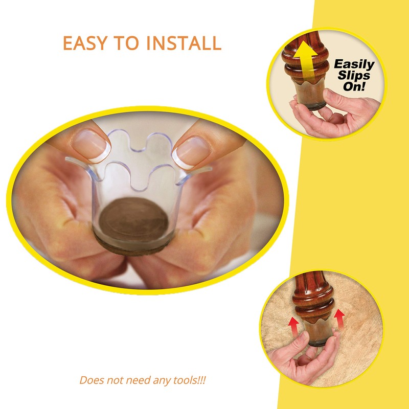 Furniture Feet, Easy Slide - Elegant Look & Fits All