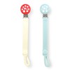 RaZbaby Chompy Silicone Pacifier Holder Clip Set – 2 Pack