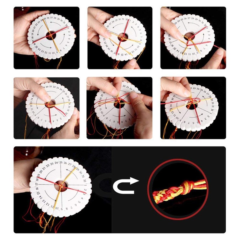 2pcs Kumihimo Disk Macrame Braided Cord String Bracelet Handmade Weaving