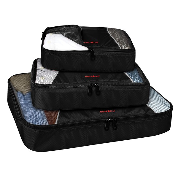 Maple Leaf Travel - Packing Cubes-3pc Set, Red, International Carry-On