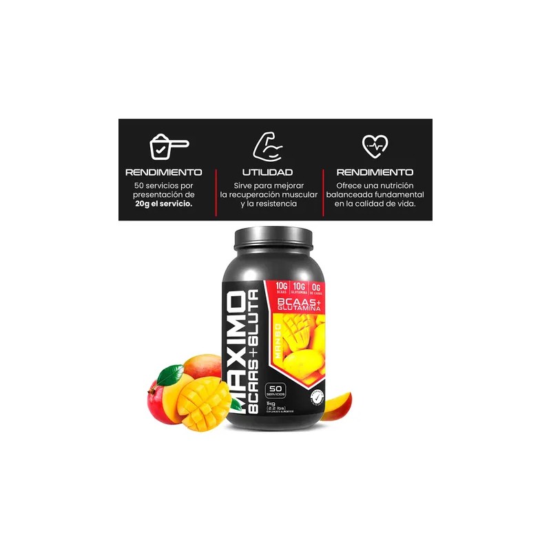 Aminoacidos Bccas + Glutamina Maximo 1 Kg Varios Sabores