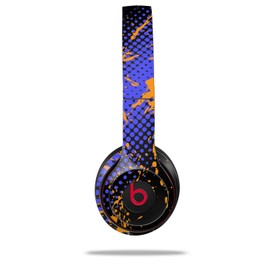 WraptorSkinz Skin Compatible with Beats Solo 4, Solo 3 and Solo 2 Wireless Headphones - Halftone Splatter Orange Blue - Decal Vinyl Wrap (Headphones NOT Included)