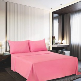 Best Season Cotton Twin Size Sheet Set (Peach Pink Color) 3 Piece Sheets Set, Soft Cotton Bed Sheets Sets with Deep Pocket fit Up to 16 inch