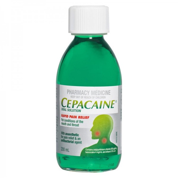 Cepacol Cepacaine Oral Solution 200ml (Limit ONE per Order)