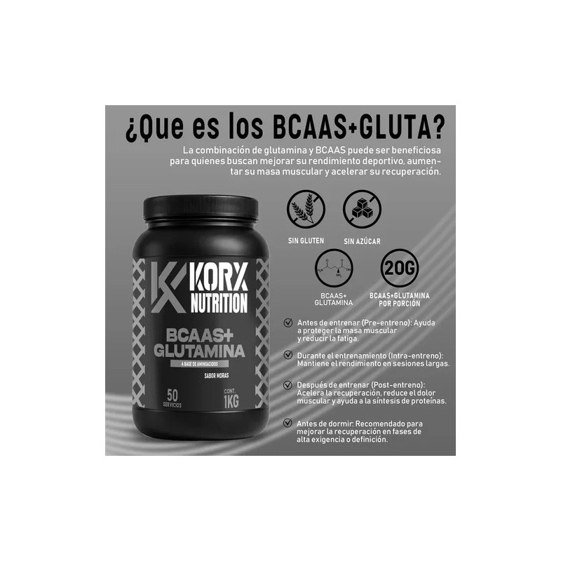 Aminoácidos Bcaas + Glutamina Orix 1kg De 50 Serv.