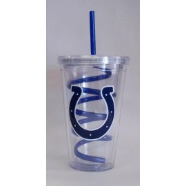 Indianapolis Colts Travel Insulated Tumbler Spiral Straw