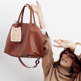 JIEYAO Plush Photocard Holder, Cartoon Bear Card Cover with Keychain Cute Cartoon Plush Photocard Holder Korean Style ID Card Cover Protective Case Card for Women Office and School Supplies