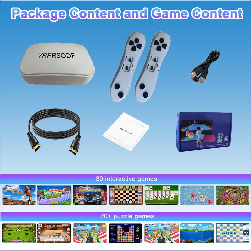 YRPRSODF TV Game Console Built in 100+ Games, Handheld Video