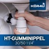 kör4u Siphon Sink Washbasin Seal, 50 x 32 mm, Black,