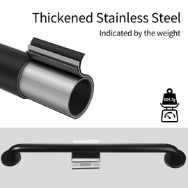 Jakarda 24inch Handicap Grab Bar for Shower, Shower Handles for Elderly, Shower Grab Bars for Seniors with Concealed Screws Black