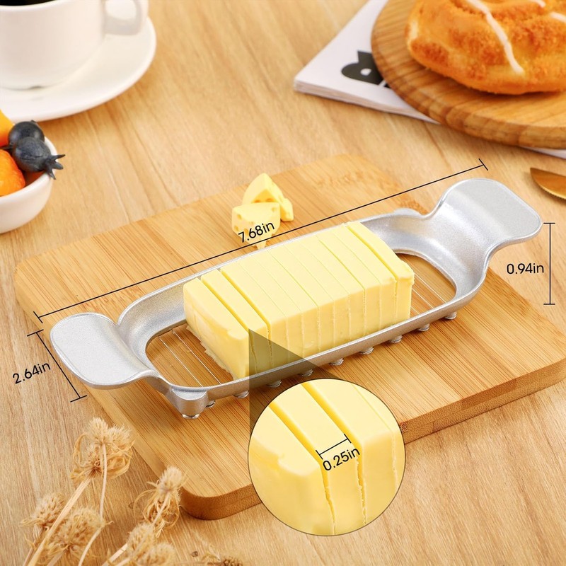 RROAD Butter and Cheese Slicer, Stainless Steel Multipurpose Cheese Slicer,