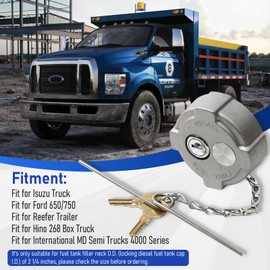 JKIANTECH 2 1/4" Locking Diesel Fuel Cap Compatible with Ford 650/750, Reefer Trailer, International MD Semi Trucks, 2pcs Fuel Tank Cover Replace# FTA-C02 FTA-N-04 FTA-N6-16 FTA-N-73
