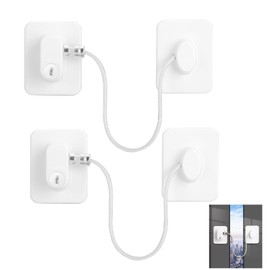 Pack of 2 Fridge Lock, Child Lock Children No Drilling Window Locks Children for Washing Machine Cupboards Wardrobes Toilets Wine Cooler Window