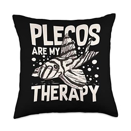 Plecostomus Pleco Fish Aquarium Food Tank Zebra Cave Throw Pillow, 18x18, Multicolor
