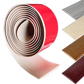 Floor Transition Strip Self-Adhesive Cover Strips Threshold Repair Floor Gap Vinyl Flooring Transitions Laminate Floor Flat Divider Strip Minimalism Oak Wood Grain Design 6.56Ft (5cm, Beige)