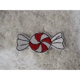 Unbranded Christmas Peppermint Candy 2-3/8" Embroidery Iron-on Custom Patch (E14)