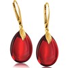 Amber by Mazukna - Cherry Red Amber Earrings for Women